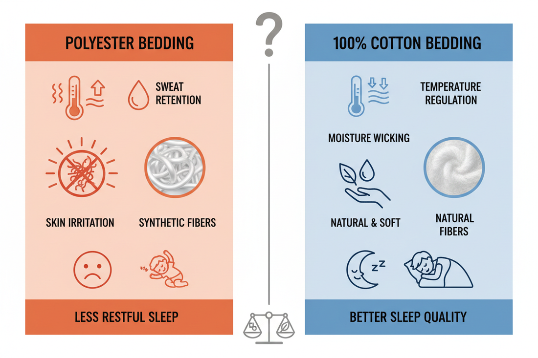 Why Polyester Is Bad for Sleep and Why 100% Cotton Is the Best Choice for Beds and Children